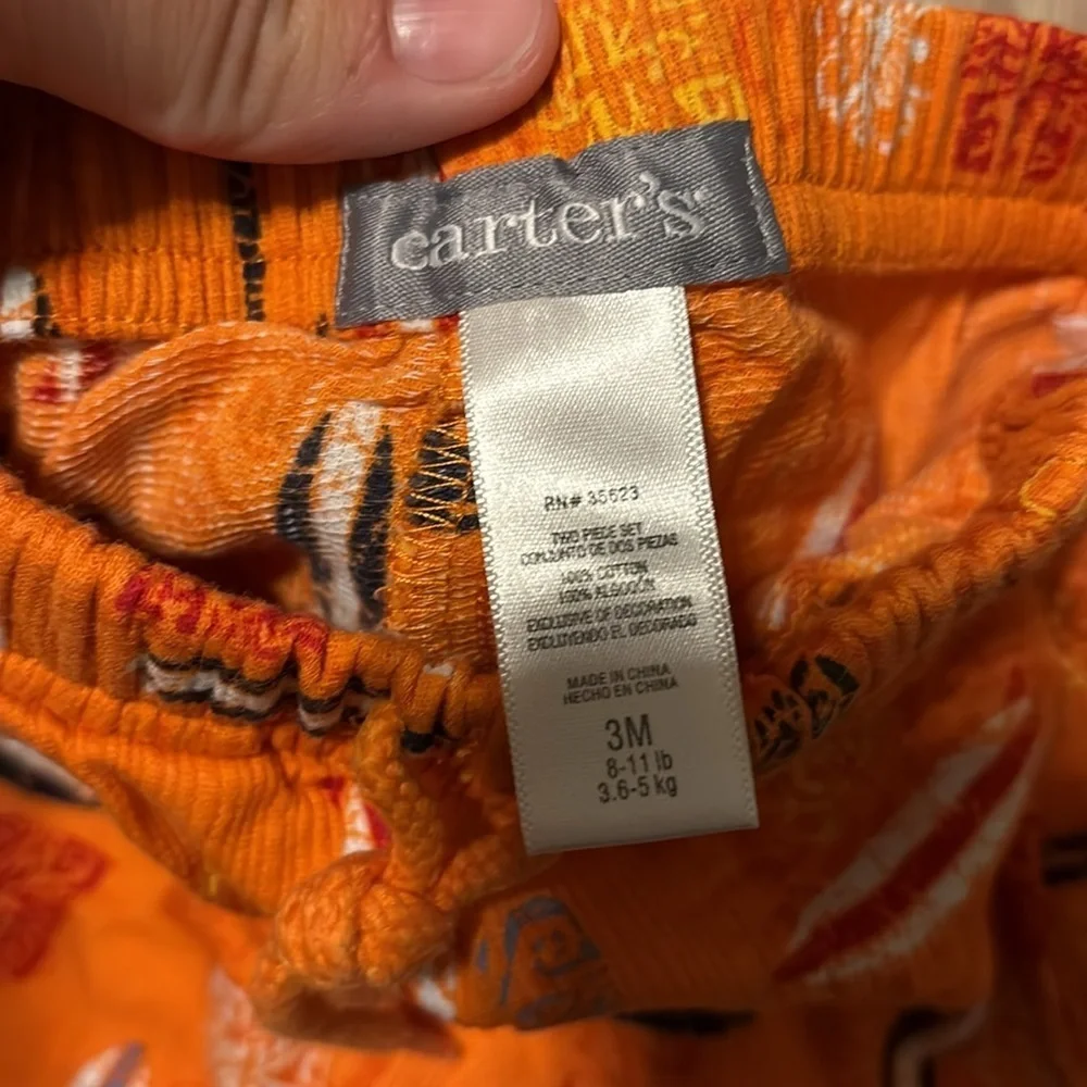 Vintage Carter's baby Orange Surfboard Patterned Shorts